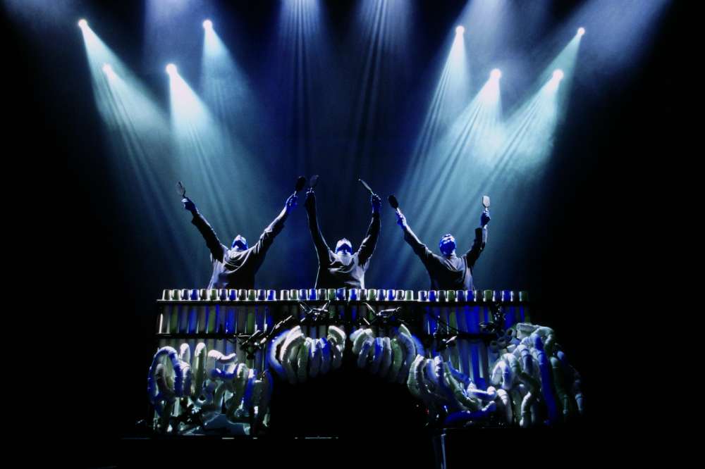 Blue Man Group auf der Bühne