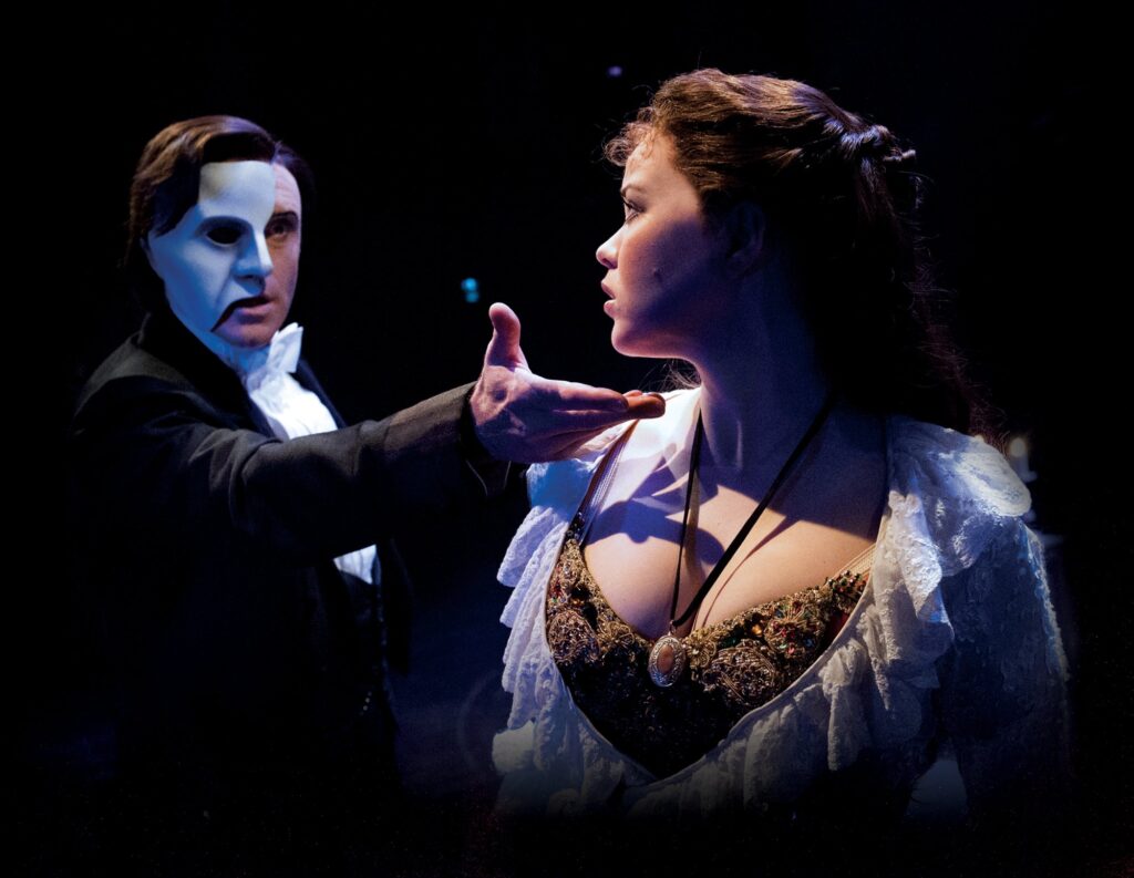Das maskierte Phantom und Christine Daaé im Musical Das Phantom der Oper