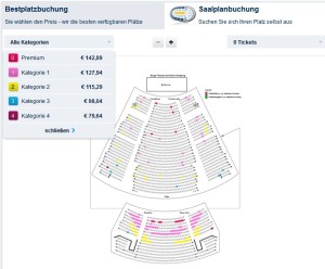 Musical Tickets Saalplanbuchung